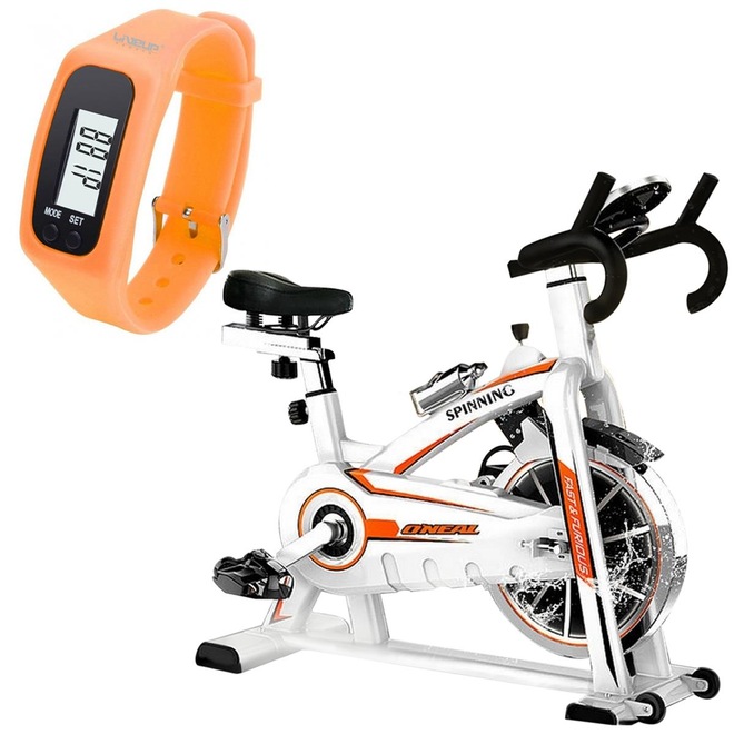 Kit Bike Spinning O'Neal TP1100 Semi Profissional + Relógio Pedômetro LIVEUP - Foto 1
