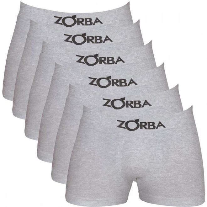 Kit Cuecas Boxer Zorba Algodão Sem Costura - 6 Unidades - Masculina - Foto 1