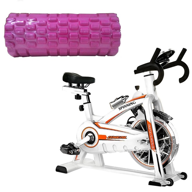 Kit Bike Spinning O'Neal TP1100 Semi Profissional + Rolo Miofascial Texturizado - Foto 1