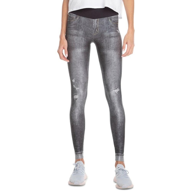 Calça Legging Live Fuso Jeans Marbled - Feminino - Foto 1