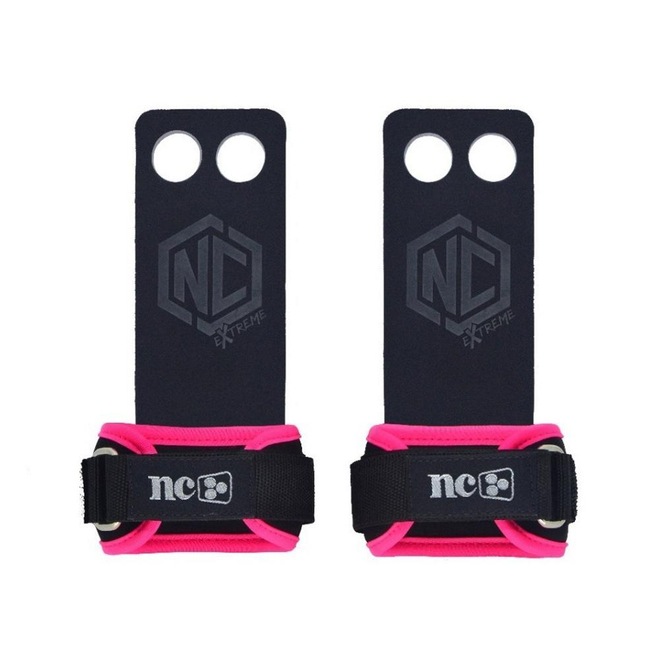 Hand Grip NC Extreme Pull Up em Couro Protetor Palmar 2 Furos - Adulto - Foto 1