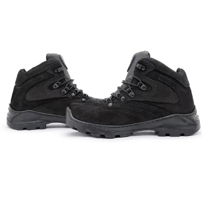 Bota Coturno Acero Cano Baixo Couro Antiderrapante - Adulto - Foto 1