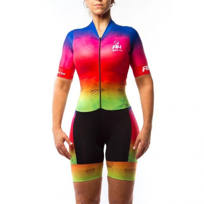 Macaquinho para Ciclism RH Sports X5 Gel Degrade - Feminino - Foto 1