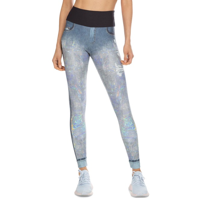 Calça Legging Live! Hologram Jeans - Feminina - Foto 1