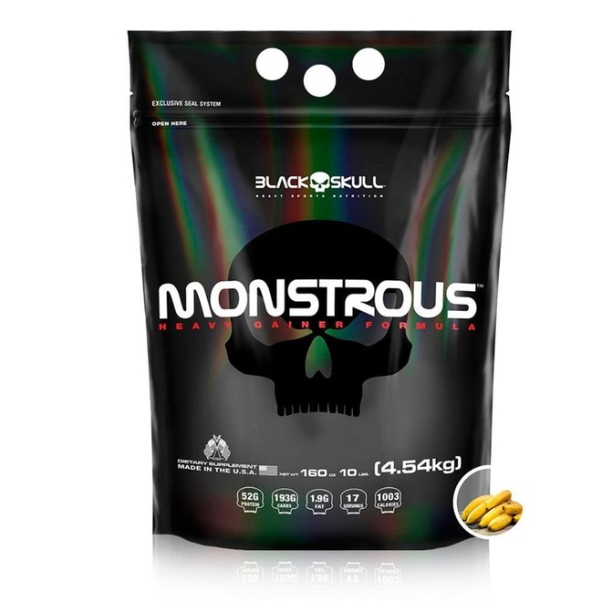 Hipercalórico Monstrous Black Skull - 4,54kg - Foto 1