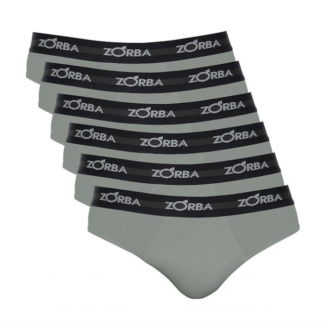 Kit Cuecas Slip Zorba Max Com 6 Unidades - Adulto - Foto 1