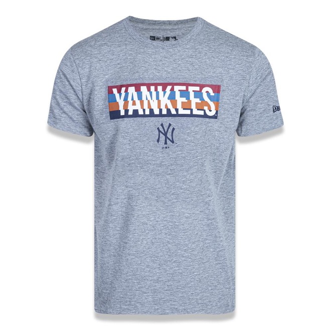 Camiseta New Era MLB New York Yankees Color Stripe Division Mescla - Masculina - Foto 1