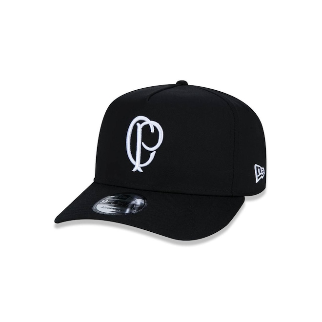 Boné Aba Curva New Era 9Forty A-Frame Corinthians Futebol Strapback - Adulto - Foto 1