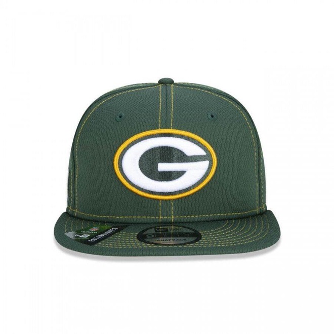 Boné Aba Reta New Era 9Fifty On-Field Coleção Sideline NFL Green Bay Packers - Snapback - Adulto - Foto 1