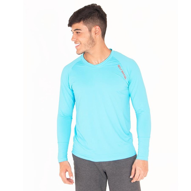 Camisa Manga Longa Raglan Colors Uv - Masculina - Foto 1