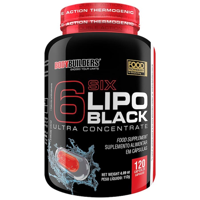 Termogênico Bodybuilders Lipo 6 Black - 120 Cápsulas - Foto 1