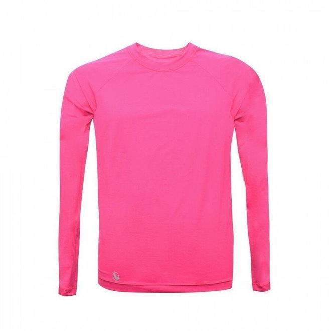 Camiseta Manga Longa Luasal Proteção UV Lisa Casual - Feminina - Foto 1