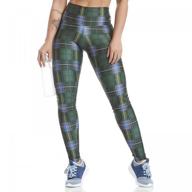 Calça Legging Caju Brasil Print Wonderful Chess - Adulto - Foto 1