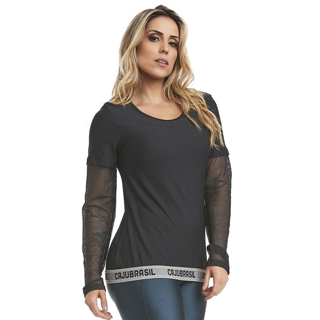 Camiseta Manga Longa Caju Brasil  Sport - Adulto - Foto 1
