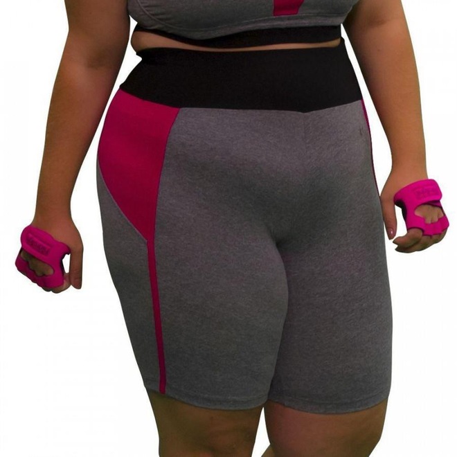 Bermuda Gamaia Plus Size Way com Recorte - Adulto - Foto 1