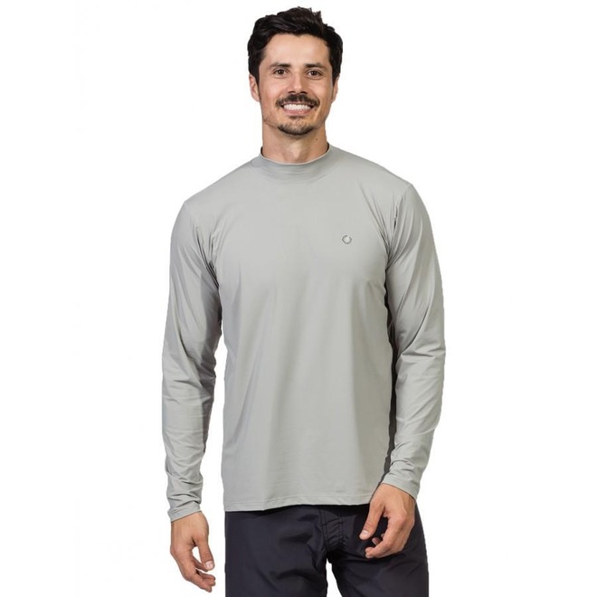 Camiseta Manga Longa Extreme UV Gola Alta Ice Proteção Solar - Masculina - Foto 1