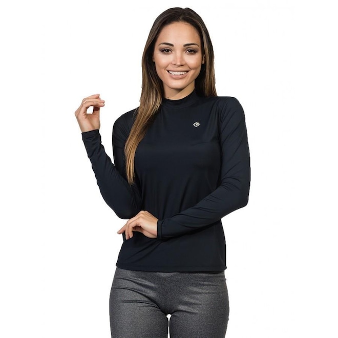 Camisa Manga Longa Extreme Uv Proteção Solar Gola Alta Ice - Feminina - Foto 1