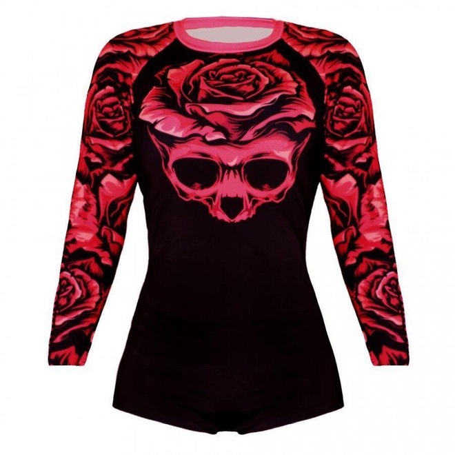 Body Spartanus Fightwear Skull Roses - Feminino - Foto 1
