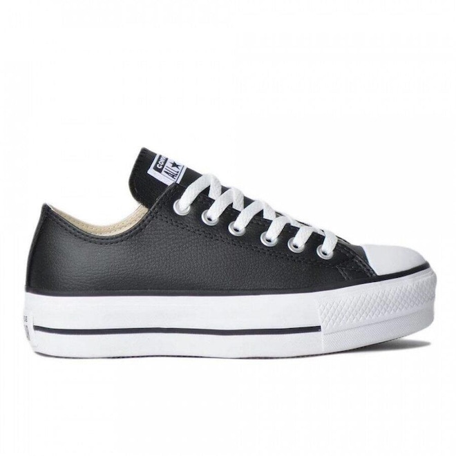 Tênis Converse All Star Chuck Taylor Plataforma Couro - Adulto - Foto 1