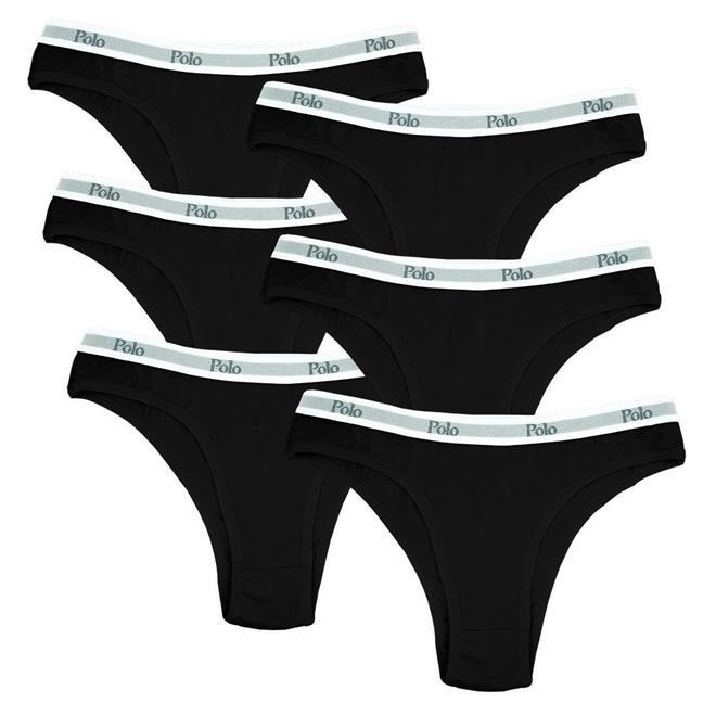 Kit Calcinhas Polo Match com Elástico - Adulto - 6 Unidades - Foto 1