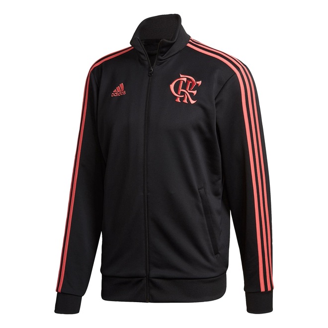 Jaqueta Moletinho do Flamengo 3-Stripes - Masculina - Foto 1