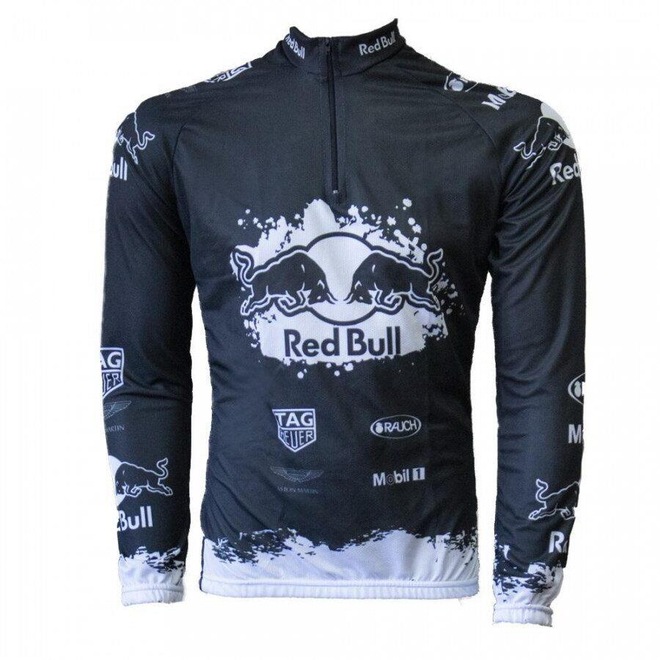 Camisa de Ciclismo Manga Longa Pro Tour Red Bull Black-3G - Masculina - Foto 1