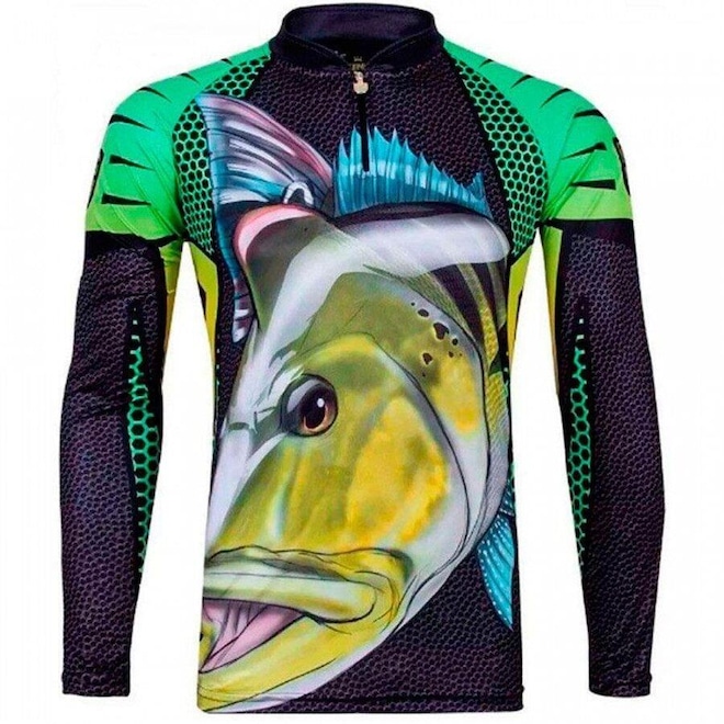 Camiseta Manga Longa de Pesca King Brasil KFF107 Sublimada - Masculina - Foto 1