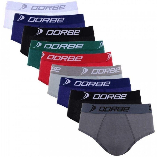 Kit de Cuecas Slip Dorbe com 9 unidades - Adulto - Foto 1