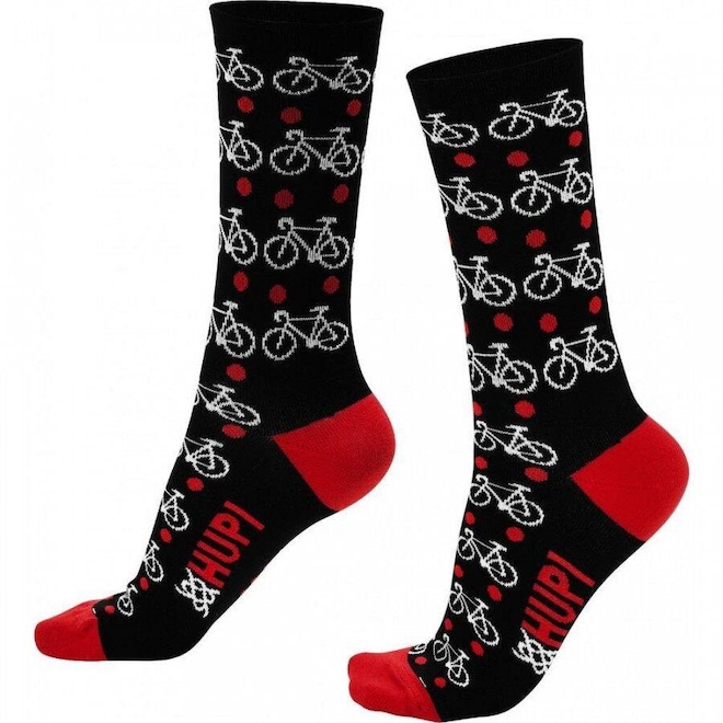 Meias para Ciclismo Hupi Love Bike - 36 a 42 - Adulto - Foto 1