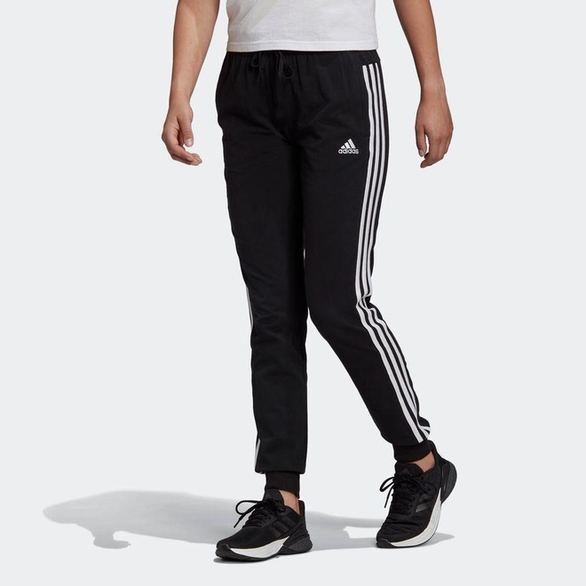 Calça adidas Essentials Single Jersey 3-Stripes - Feminina - Foto 1