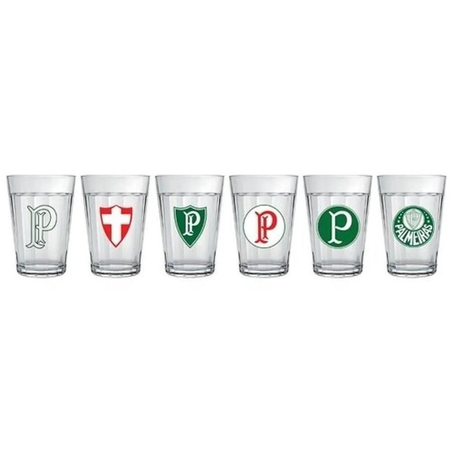 Kit de Copos Americanos do Palmeiras AllMix com 6 unidades - 190ml - Foto 1