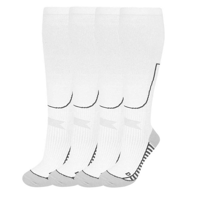 Kit Meia de Compressão 3/4 Lupo Sport Emana Running com 2 Pares - Adulto - Foto 1