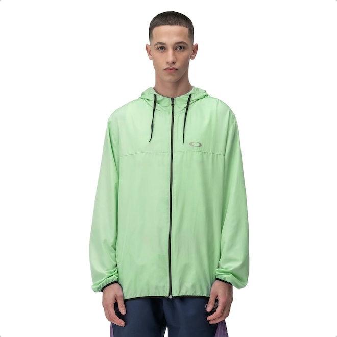 Jaqueta Corta-Vento com Capuz Oakley Windbreaker - Masculina - Foto 1