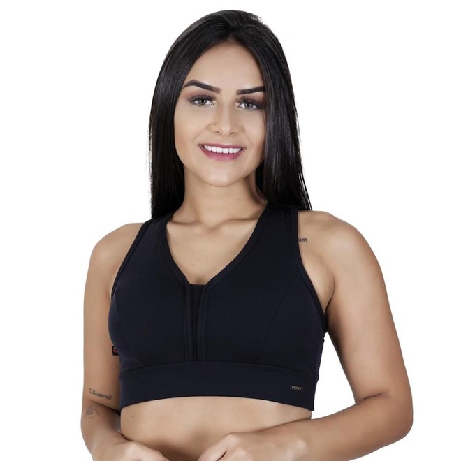 Top Orbis Fitness Detalhe Elástico Listrado nas Costas - Feminino - Foto 1