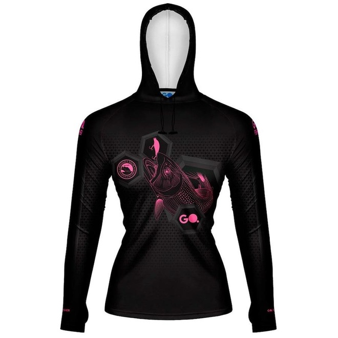 Camiseta de Pesca Go Fisher com Capuz e Proteção Solar Gocpzf 05 - Feminina - Foto 1
