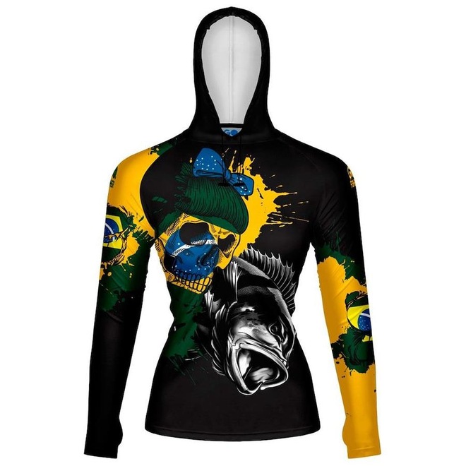 Camiseta de Pesca Go Fisher com Capuz e Proteção Solar Gocpzf 03 - Feminina - Foto 1