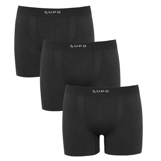 Kit Cueca Boxer Lupo Micromodal sem Costura - 3 unidades - Adulto - Foto 1