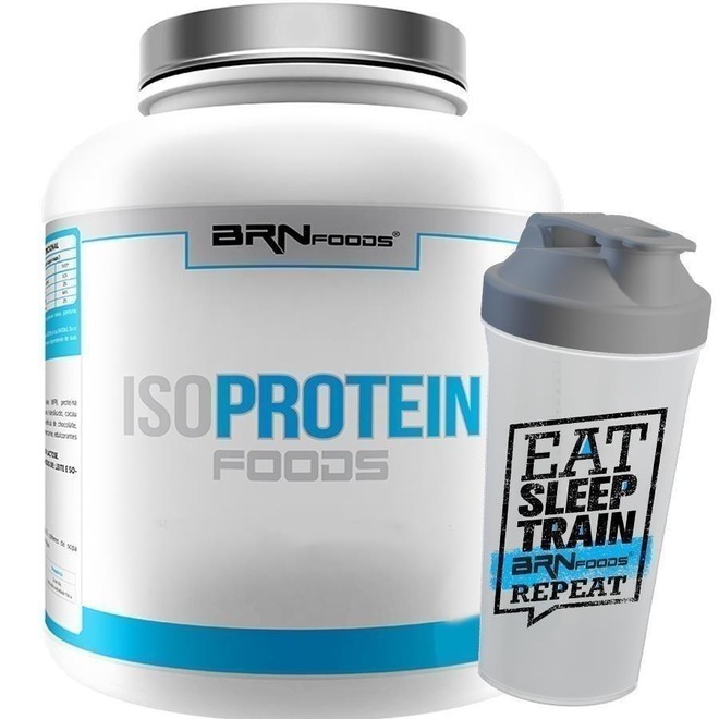 Kit Whey Protein Isolado BRN Foods - Baunilha - 2kg + Coqueteleira - Foto 1