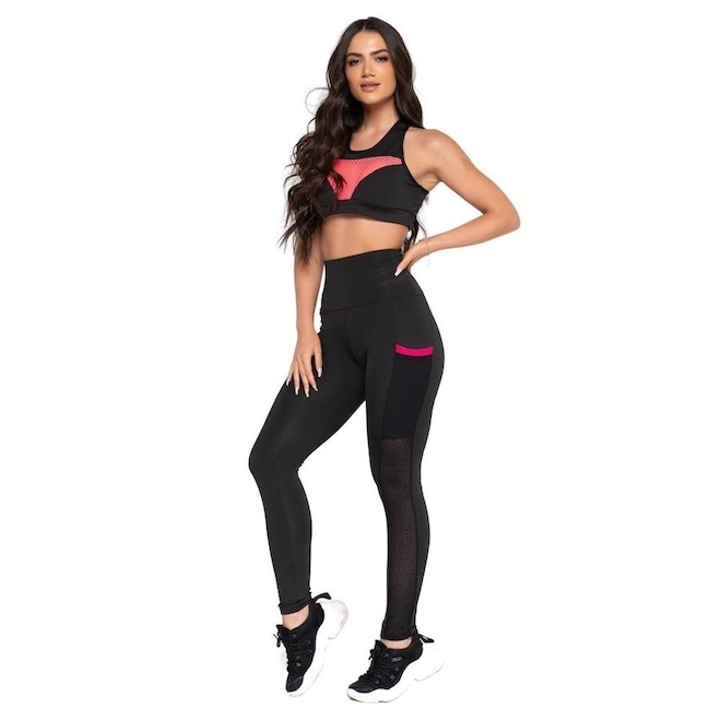 Kit Fitness Fristyle Calça Legging e Top Academia - Feminino - Foto 1