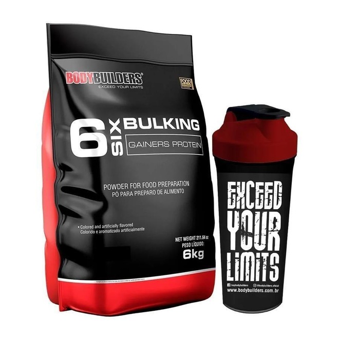 Kit Hipercalórico 6 Bulking 6kg Chocolate + Coqueteleira - Bodybuilders - Foto 1