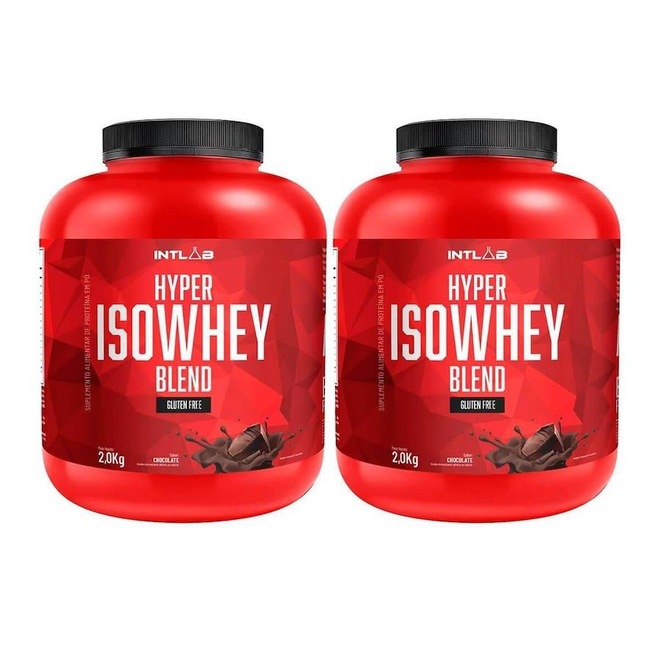 Kit Hyper Isowhey Blend Intlab - 2Kg - 2 Unds Chocolate - Foto 1
