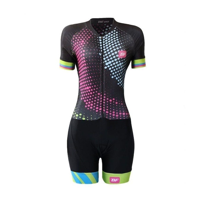 Macaquinho de Ciclismo Be Fast Ondas - Feminino - Foto 1