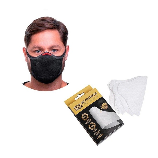 Kit Mascara Knit Z754 Fiber + 30 Filtros para Máscara Knit T2 t3 Fiber - Foto 1