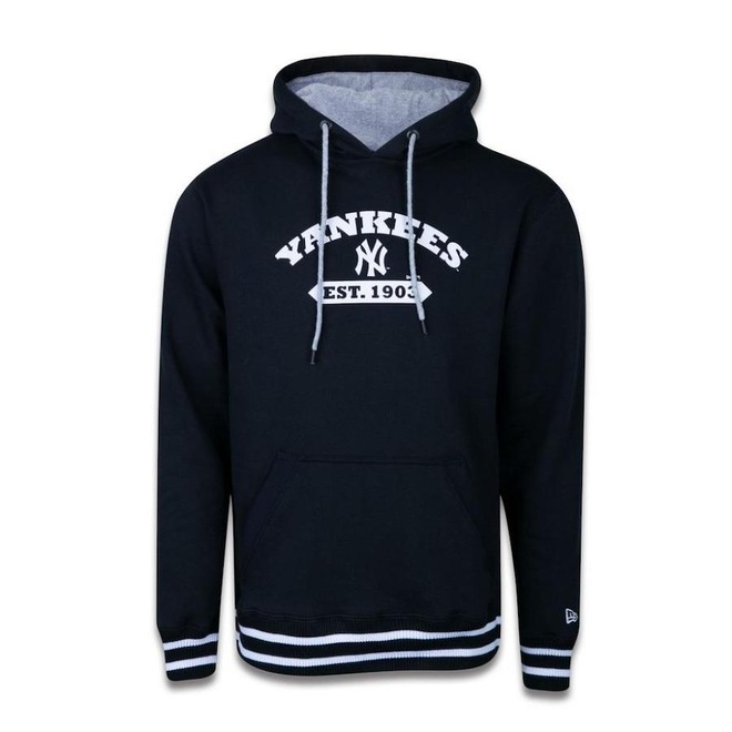 Blusão de Moletom New Era com Capuz MLB New York Yankees College Round - Masculino - Foto 1