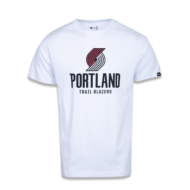 Camiseta New Era Plus Size Regular Manga Curta Portland Trail Blazers Logo - Masculino - Foto 1