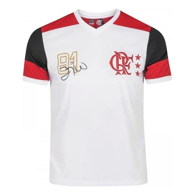 Camisa Braziline Flamengo Zico Retrô - Masculina - Foto 1
