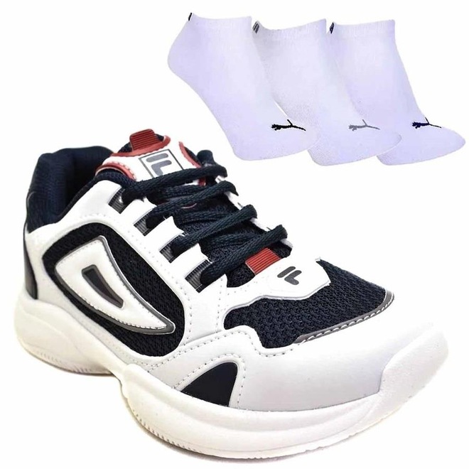 Tênis Fila Attrek - Infantil + 3 Pares de Meia - Foto 1