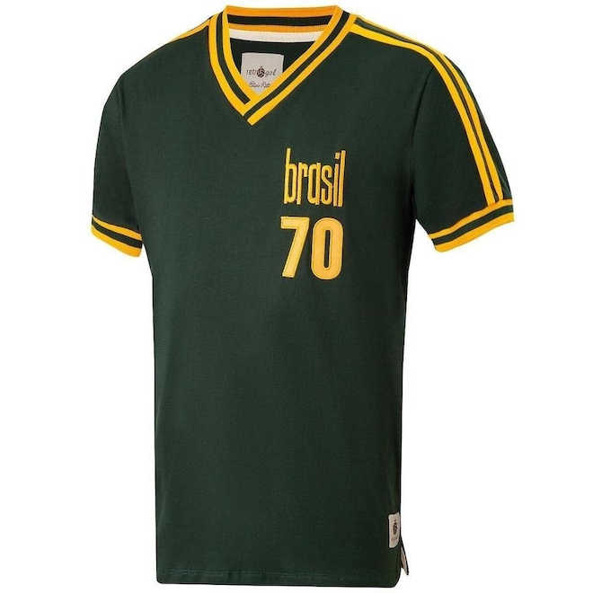 Camisa Brasil Retrô Treino 1970 Retrôgol - Masculina - Foto 1