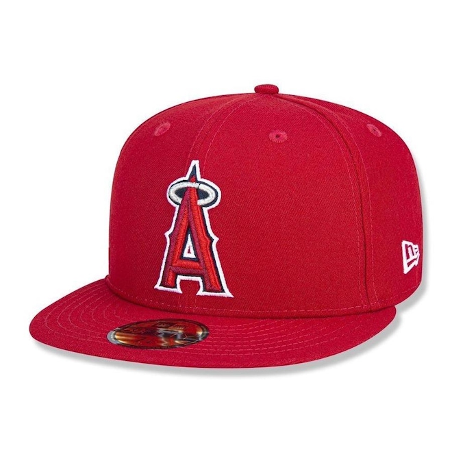 Boné Aba Reta New Era Los Angeles Angels 5950 Game Cap MLB - Fechado - Adulto - Foto 1