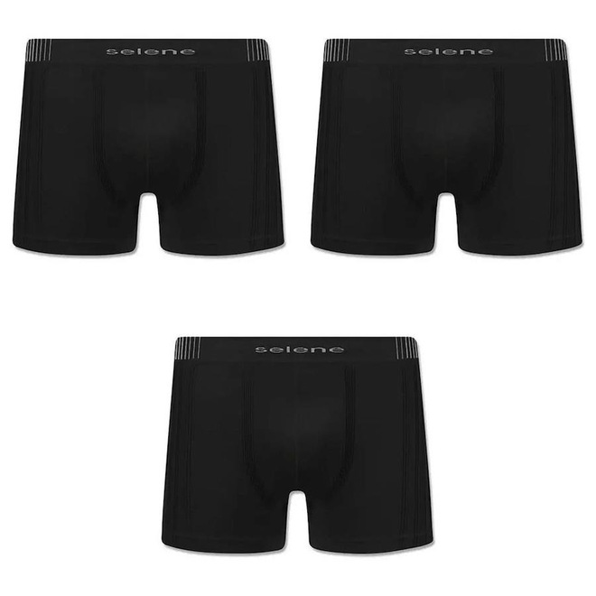Cueca Boxer Selene sem Costura Tamanho Especial - Adulto - 3 Unidades - Foto 1
